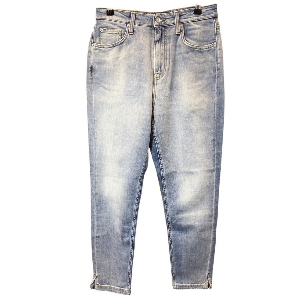 DEPARTMENT FIVE Gaga Jeans Womens Light Blue Wash Denim‎ Zip Hem Slim Fit NWT